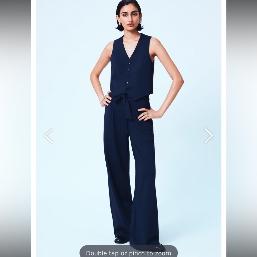 Mayson the Label Ponte Button Front Vest and Relaxed Tie-Waist Pants